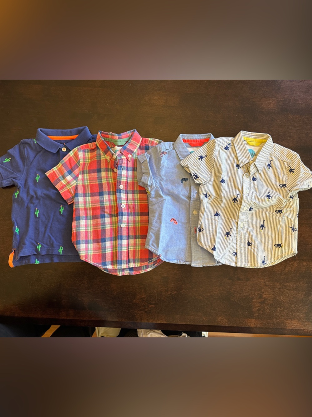 4 Boden Multicolor Plaid, Navy, Light Blue & Cream Short-Sleeve Button-Downs